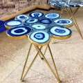 blue agate side table top