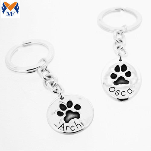 Metal Custom Logo Emalje Paw Print nøglering