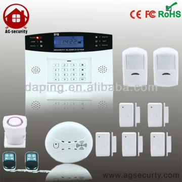 PSTN home security system fire alarm with auto dial LCD display