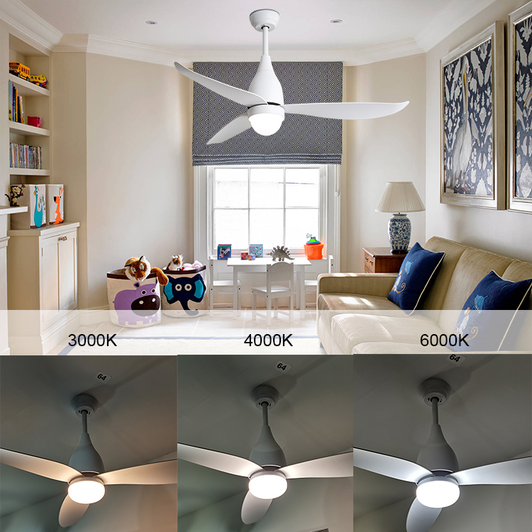 Kinds of White color body ceiling fan with light, Wholesale White color