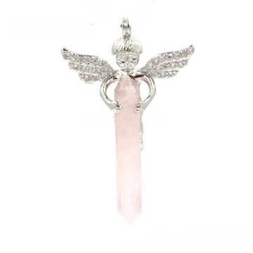 Angel hexagonal column crystal pendant necklace female treatment sharp chakra Pendants Quartz