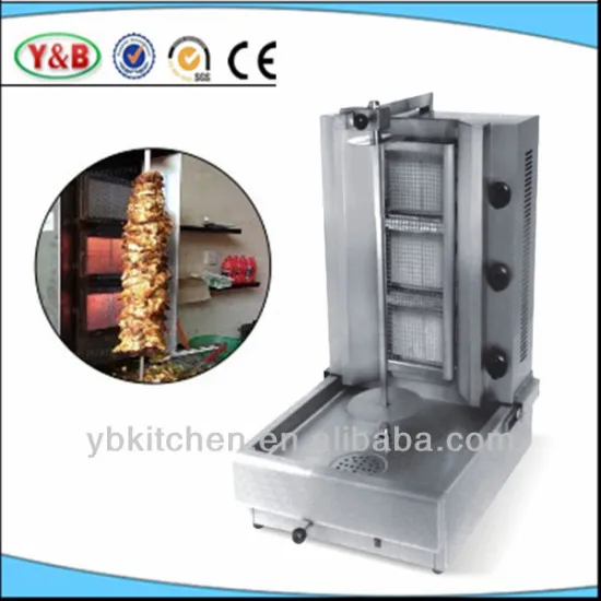 Stainless Steel 3 Burners Doner Gas Kebab Machine