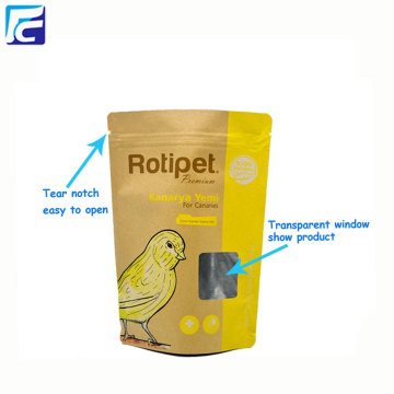 Kraft paper stand up pouch with clear window