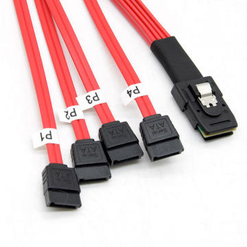 Mini 12Gbps SAS SFF-8087 to 4 SATA HD Hard Drive Splitter Cable