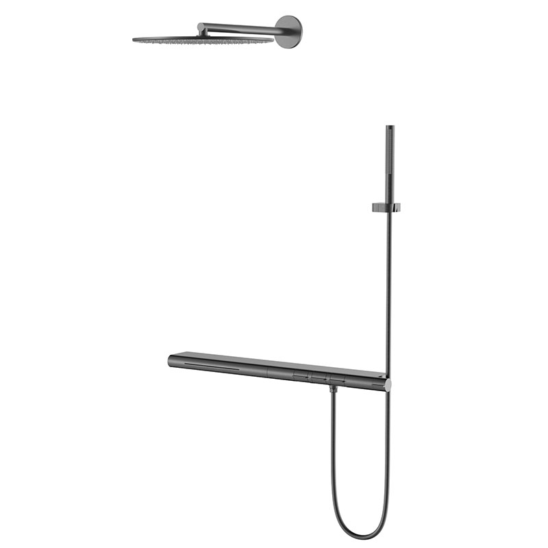 cUPC high quality Gun metal grey in wall Brushed Shower Mixer Taps concealed shower system bathroom faucet shower