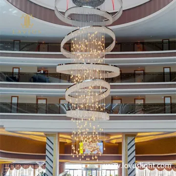 Large project decoration shopping mall hall chandelier modern creative popular custom crystal chandelier