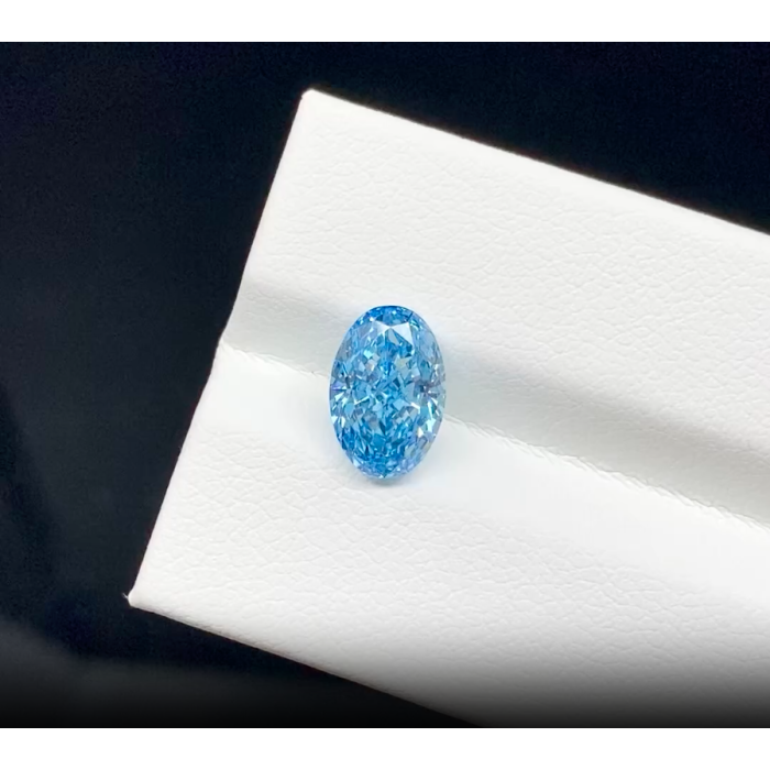 Oval Fancy Intense Blue Lab Diamond vs1