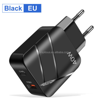 40W USB C Wall Charger - Dual Port Fast Charging Adapter for iPhone, Samsung, Huawei