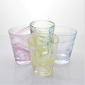 Drinking Juice Glass Cup With Colored Cloudy Finish