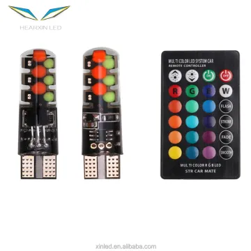 Universal RGB 12V T10 LED Car Light Bulbs with Remote Controller