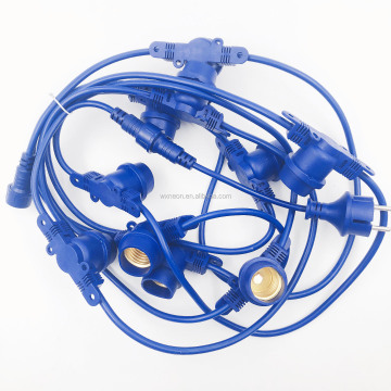 10 m 20 Sockets Schwarze LED -Festonstringlichter E27 2*0,5 mm2 Drähte