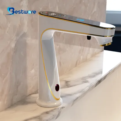 Touchless Bathroom Faucet with Integrated Soap Dispenser