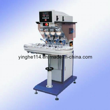 Pneumatic 4-Color Pad Printer with Conveyor