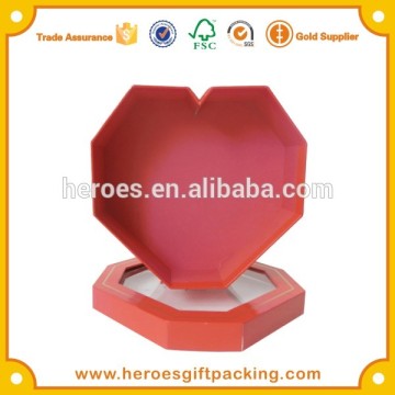 Trade Assurance Tea, Gift,Chocolate Usage Creative Polygonal Heart-shaped Paper Box With PVC Clear Window