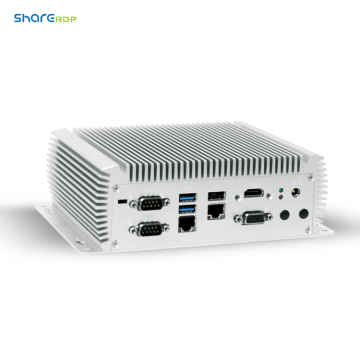 Core i5 4th Gen 4200U、6つのComポート、Windows 10/Linux、Silver -Industrial Dual Nic Mini Fanless Bareboneを備えた改装されたSharperpブランドPC