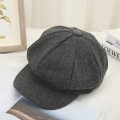 Retro Art Octagonal Hat Kasual All-Match Wool Beret