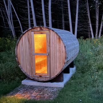 2022 Hot Sale 4-Person Wood Fired Infrared Barrel Sauna