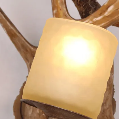 Resin Deer Antler Sconce Wall Lamp: An Antique Faux Deer Horn Interior Lighting Option