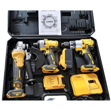 3pcs Power Set: Portable Impact Driver Combo Kit - Cordless Lithium Battery Tools (Impact Driver, Hand Drill, Angle Grinder, Wrench)