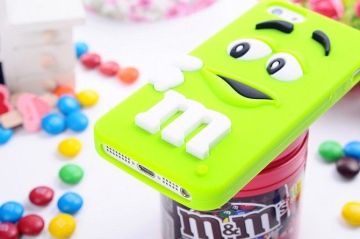 3d Cute Mm Rainbow Bean Marble Chocolate Silicone Case For Iphone 4 / Iphone 5s