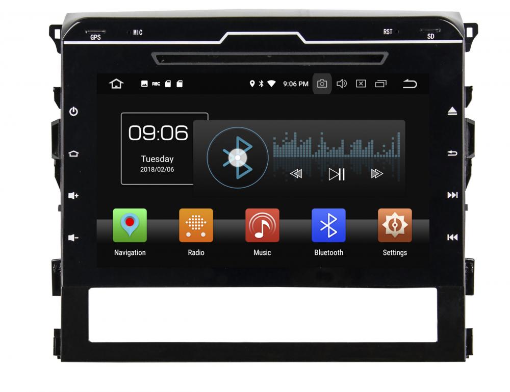 Android 8.0 car audio system for Land Cruiser 2016 with parrot bluetooth