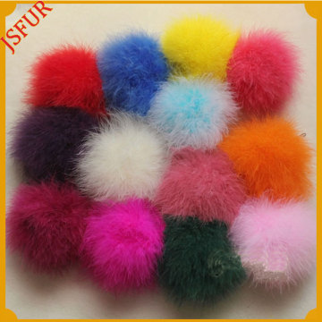 2016 Newest Design Colorful Bag Accessory Real Turkey Fur Pom Poms