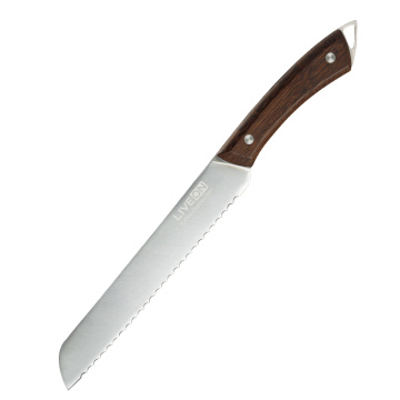 8-дюймовый нож с ножом и деревянной ручкой