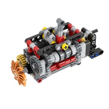 Stemedu MOC Mechanical Group Model Engine Toy - 6-Speed Gearbox Building Blocks for Kids