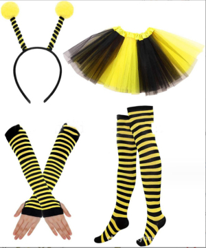 Bee Costume Accessories Set: Antenna Bopper Headband & Tutu Skirt for Halloween & Party