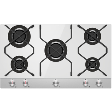 White Glass Cooktop 5 Burner