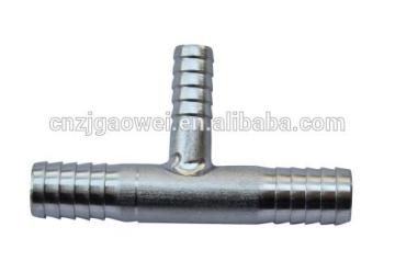 stainless steel tee (2) 3/8 barb x 1/4 barb(bottom), SS adapter, 100% leaking test