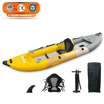 1-Person Drop-Stitch Foldable Canoe Boat for Whitewater and Sea with Inflatable Kayak Accessories for Fishing