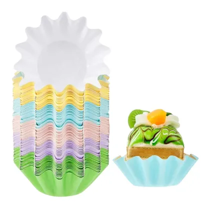 Floral Wave Cupcake Liners - Disposable Muffin Baking Wrappers