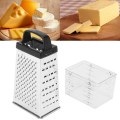 Kitchen Stainless Steel 4 Sided Blades Cheese Vegetables Grater Carrot Cucumber Slicer Cutter Box Container Black/White Random