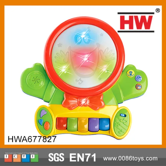 Musical Colorful Light B/O Cartoon Electric Drum