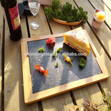 Black slate stone plates