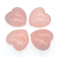 40X40X20MM Corazón natural de cuarzo rosa para las mujeres Joyería curativa Chakra sin agujero