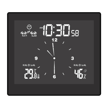 Digital Bathroom LCD Clock with Thermometer and Hygrometer