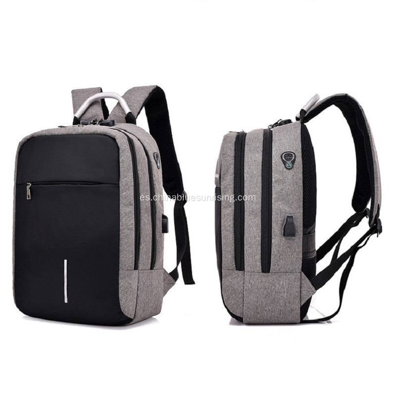 Mochila recargable USB viaje escolar doble bandolera