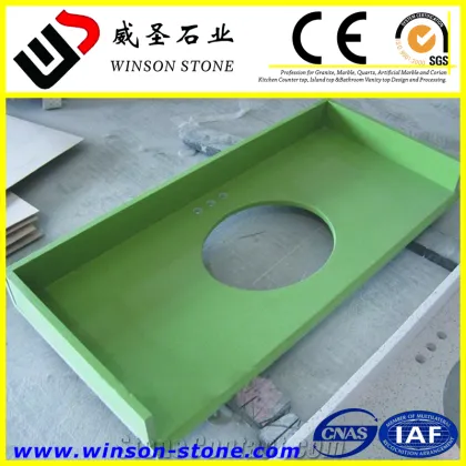 chinese top brand natural green quartz vanity top for bathroom