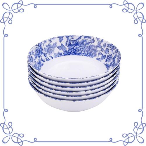 7.5 Inch Melamine Shallow Bowls Set of 6