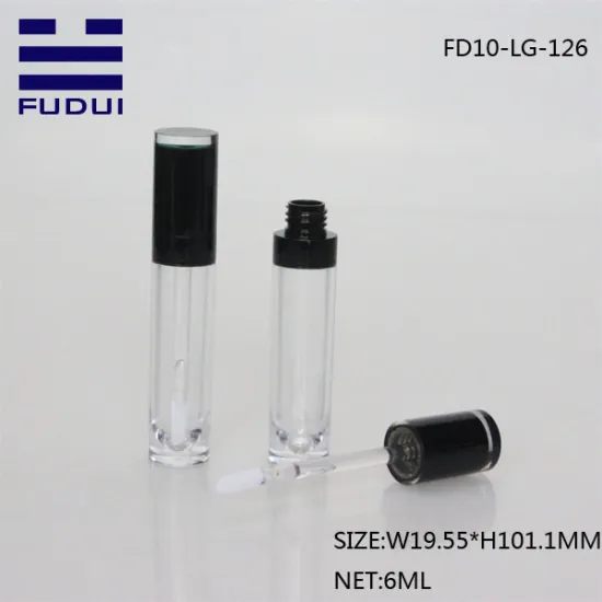 Bkack  6ml Round Clear Wholesale Lip Gloss Bottle