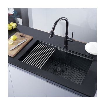 Stepped Handmade Nano Black Kitchen Sink: Modern Stainless Steel Kitchen Sinks