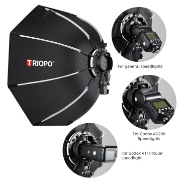 Triopo Octagonal Softbox Sun with Bowens Mount for Godox Speedlite Flash (55cm/65cm/90cm/120cm)