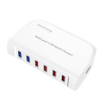 White 6 Port Fast Charging USB Power Adapter