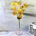 Vase de fleurs en verre transparent avec bord doré