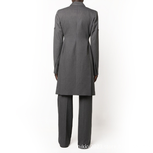 OEM Grey Stripe 2022 Winter Coats custom men's coats wool formal long coat for men