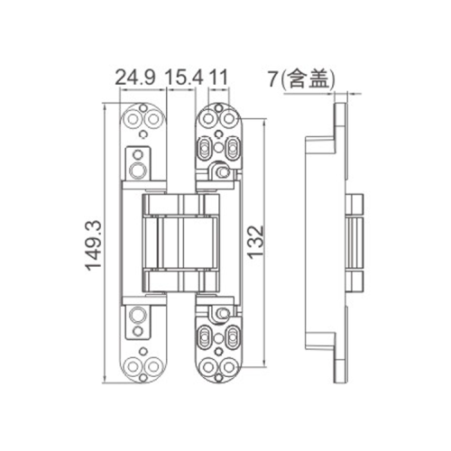 3D регулируемый скрытый шарнир