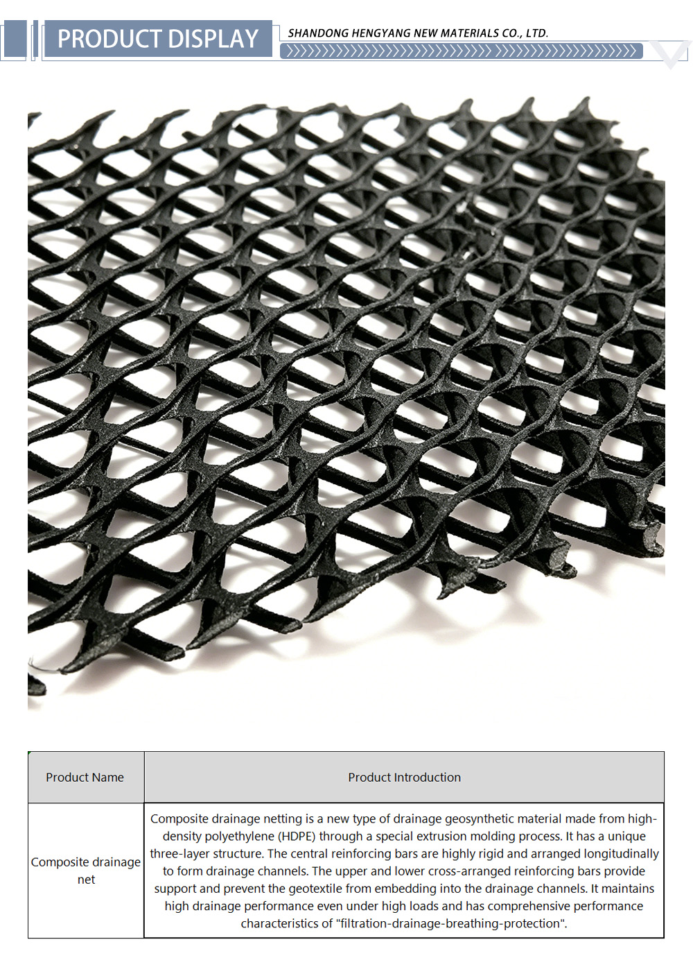 Composite drainage net10-X