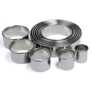 Stainless Steel Round Cookie Cutters Set: 12 Piece Circle Biscuit Donut Ring Molds for Baking - 1.2 Inch Height